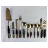 Vintage Samran Thailand Bronze Rosewood Flatware