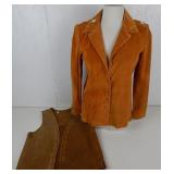 Vtg Suede Handmade Vest & Anne Klein Jacket