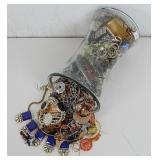 Vase Ful of Vintage Asstd Costume Jewelry #1