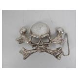 Vtg Gothic / Punk Skull-Cross Bones Belt Buckle