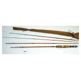 Vtg H-I Black River Split Bamboo Combo Fly Rod