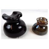 Vtg Saddleback Telephone Insulators Thomas