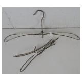 (2) Vtg Collapsible Metal Traveling Hangers