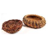 Vtg Pine Needle Basket-Wicker Bird Nest