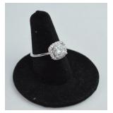 Sterling Silver Moissanite Ring 1.25 ctw Size 6.25