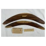 2 Vtg Australia Aboriginal Wooden Boomerangs