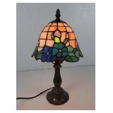 Tiffany Style Small Lamp Pastel Glass & Brass