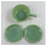 Lot of Vgt Fire King Jadeite Saucers and Bowl