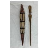 (2) Vintage Wooden Items Australia and Africa