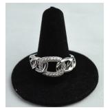 Sterling Silver Moissanite Ring .56 ctw Sz 11.75