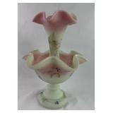 Signed Fenton Lotus Mist Burmese Epergne