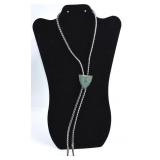 Vtg Bolo Tie Sterling w/ Inlaid Turquoise