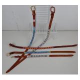 Vintage Beaded Western Kids Souvenir Leather Belts