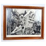 Vtg Tom Teitge Signed Western-Themed Print