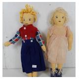 Vtg Oil Cloth Dutch Boy & Girl Dolls