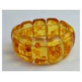 Vtg Panel-style Baltic Amber stretch bracelet
