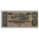 1864 The Confederate States America 10 Dollar