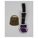 UPRR Overland Railroad Watch Fob & Bag Check  Fob