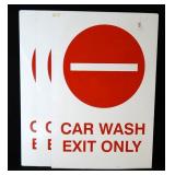 Vintage Aluminum Car Wash Exit Only Signs (3)