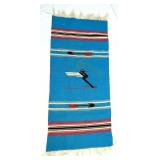 Vtg Mexican Chimayo Roadrunner Rug Wall Hanging