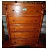Nice Tall Boy Oak Dresser  5 Drawer