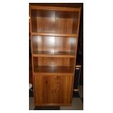 Tall Faux Wood Grained Bookcase Cabinet