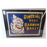 Vtg Ringling Bros Barnum Bailey Framed Poster