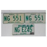 Vtg National Guard Aluminum Idaho License Plates