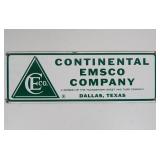 Porcelain Continental Emsco Company Sign