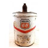 Vintage Phillips 66 Metal Oil Can 5 Gallon