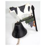 Vtg Cast Iron Cow and Grape Farmhouse Doorbell