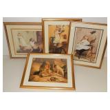 Lot Vtg Charles Burton Barber Repro Prints