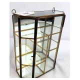 Vintage Brass & Glass Curio Display Case