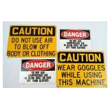 Vtg Caution-Danger Signs, metal, aluminum, vinyl