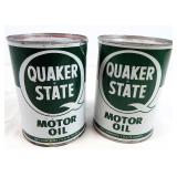 Vtg Quaker State 1 Quart Oil Cans Empty