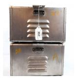 Vintage Galvanized Metal Gym Lockers-Bins
