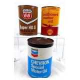 Vtg Shell, Chevron, Philips 66 Quart Oil