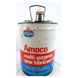 Vintage Amoco 5 Gallon Metal Lubricant OIl Can