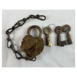 Antique Brass Padlock Twin Falls Canal Co