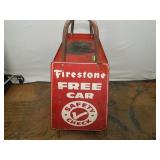 Vintage Firestone Free Car Safety Check Stand Sign