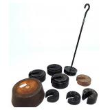 Vintage Balance Scale Cast Iron Weights-9 Pieces