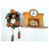 Vtg United Mantle Clock-Ceramic Cuckoo Planter