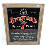 Seagram's Seven Whiskey Glass Advertising Sign