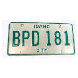 Vintage Boise Police Department License Plate