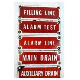 Porcelain Fire Sprinkler System Metal Signs Tags