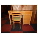 Mid Century Blond Oak Desk & Chair