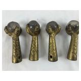 (4) Antique Ball & Claw Glass Furniture Feet