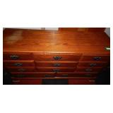 Large 11 Drawer Oak Chest of Drawers