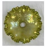 Antique Green Carnival Glass Lamp Shade