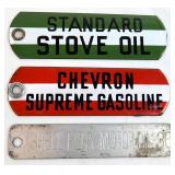 Porcelain Standard, Chevron, Shell Pump Tags (3)